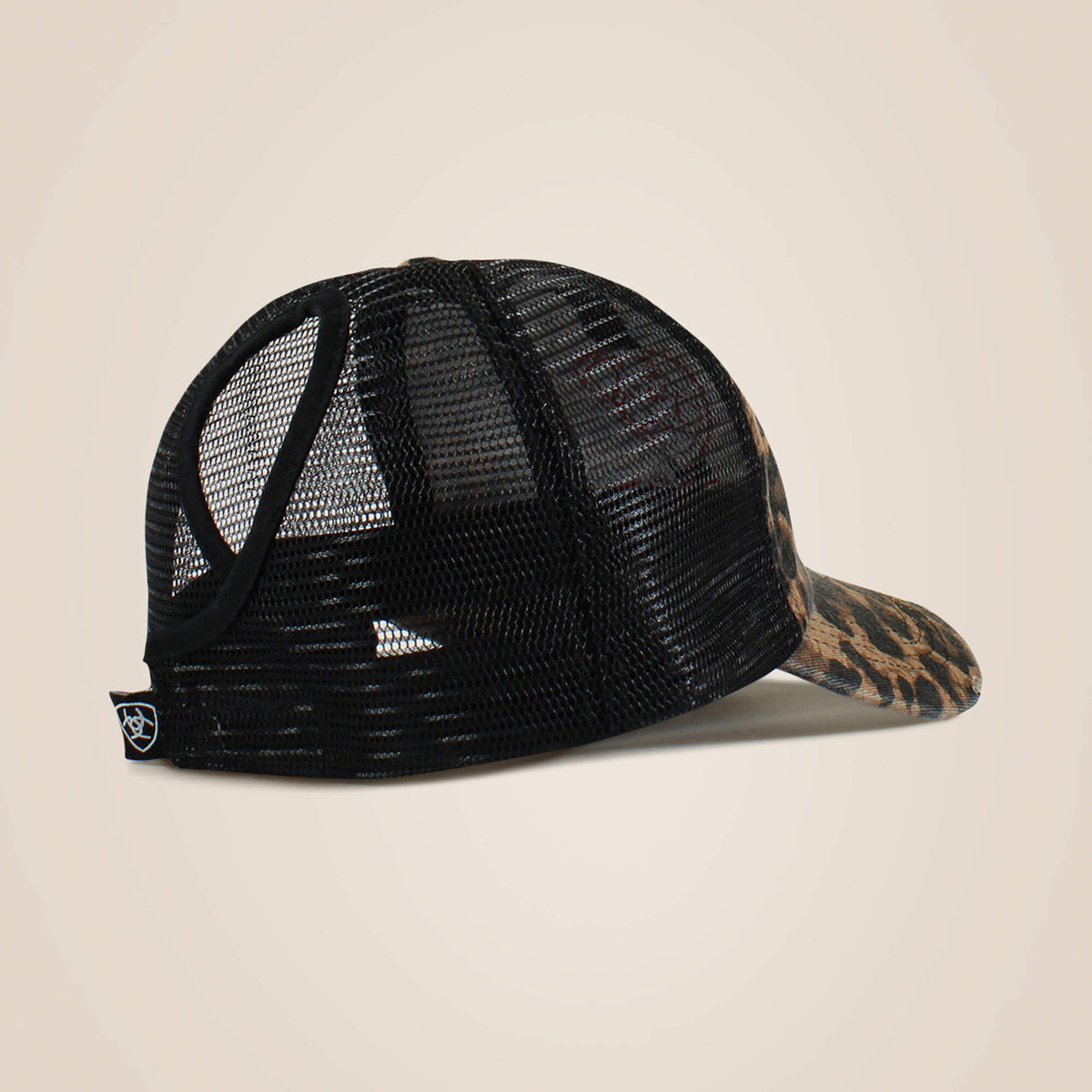 Ariat Embossed logo cheetah print cap