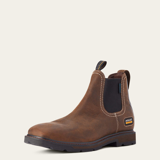 Ariat Groundbreaker Chelsea Wide Square Toe Waterproof Work Boot