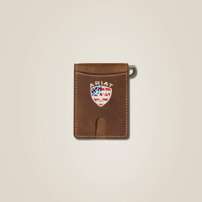 Ariat Flag Shield Clip Wallet